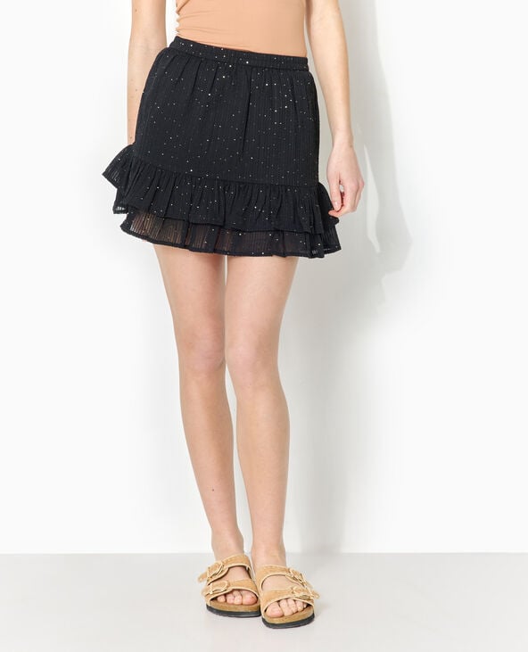 Pimkie Jupe Courte à Volants Avec Mini Sequins - Noir