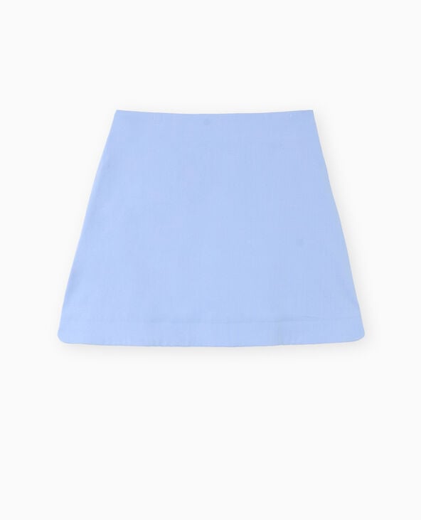 Pimkie Jupe Courte Trapèze Avec Fentes Arrondies - Bleu