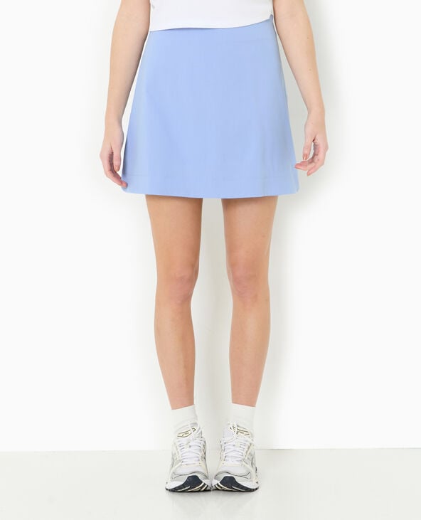 Pimkie Jupe Courte Trapèze Avec Fentes Arrondies - Bleu