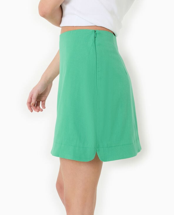Pimkie Jupe Courte Trapèze Avec Fentes Arrondies - Vert