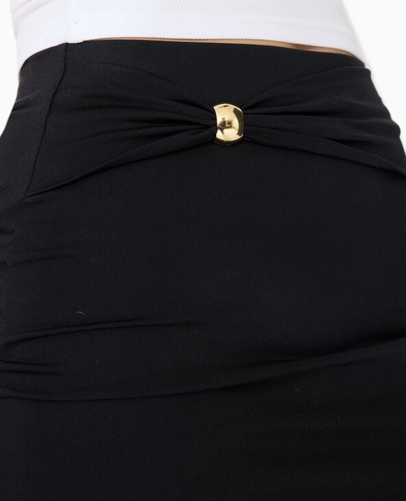 Pimkie Jupe Longue En Maille Extensible Avec Boucle - Noir
