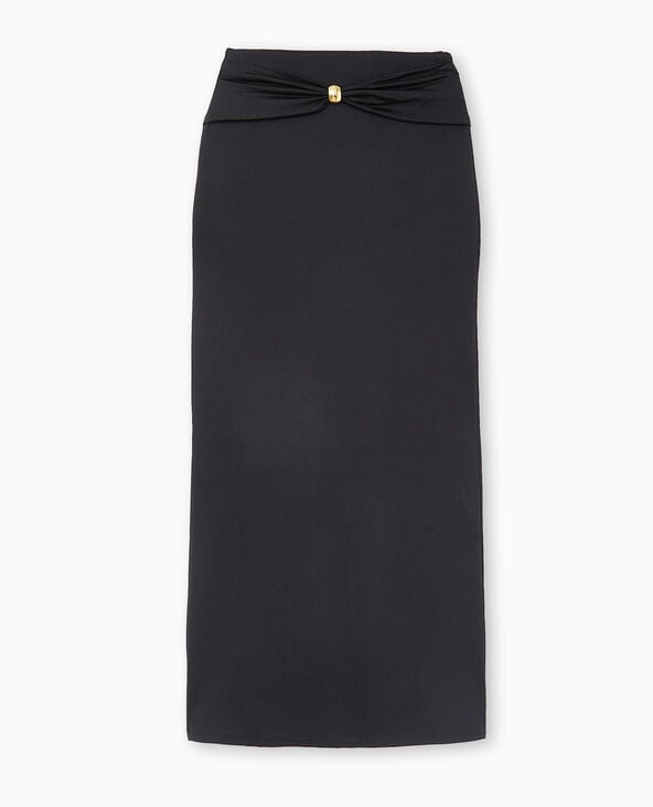Pimkie Jupe Longue En Maille Extensible Avec Boucle - Noir