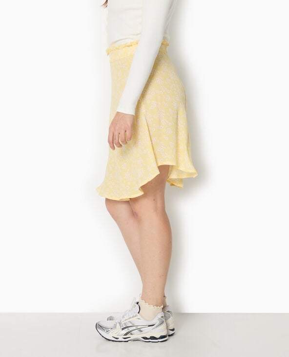 Pimkie Jupe Patineuse Avec Petites Fleurs - Jaune Pâle