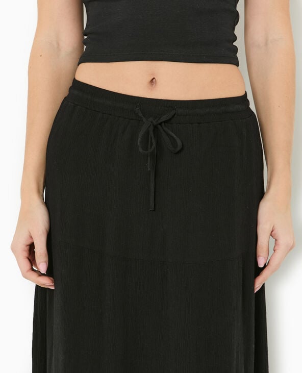 Pimkie Jupon Long à étages Avec Ceinture élastiquée - Noir