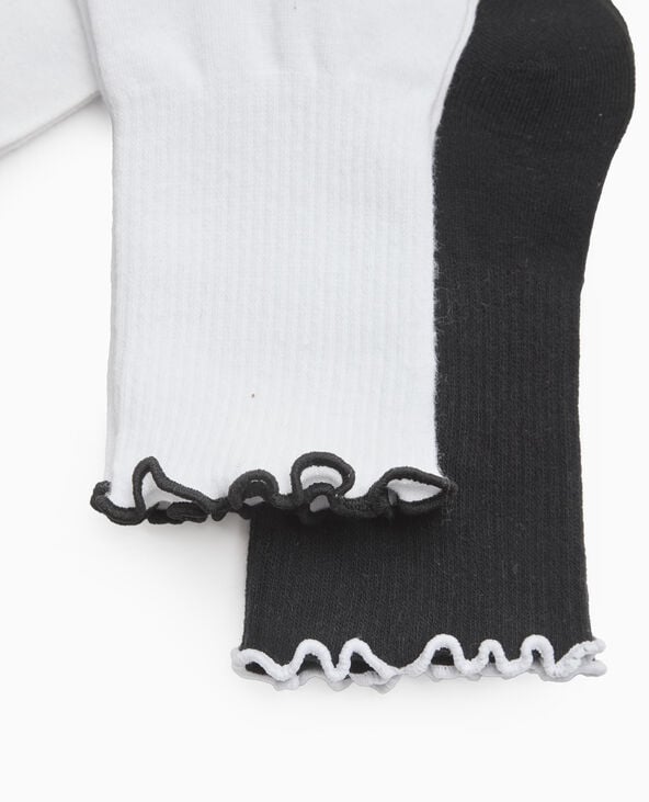 Pimkie Lot De 2 Paires De Chaussettes Avec Bords Contrastés - Blanc