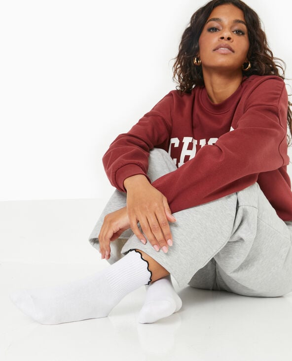 pimkie Lot de 2 paires de chaussettes avec bords contrastés - Blanc