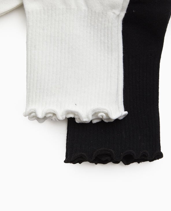Pimkie Lot De 2 Paires De Chaussettes Avec Bords Ondulés - Blanc