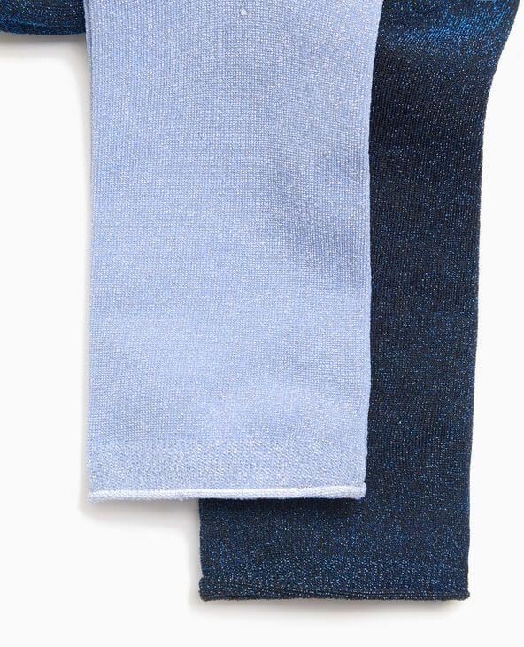 Pimkie Lot De 2 Paires De Chaussettes Avec Lurex - Bleu Clair
