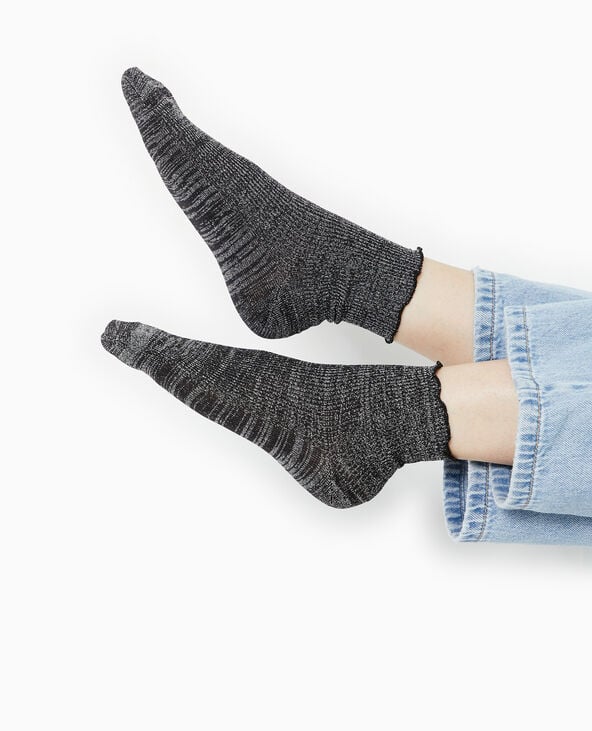 pimkie Lot de 2 paires de chaussettes avec lurex - Marron