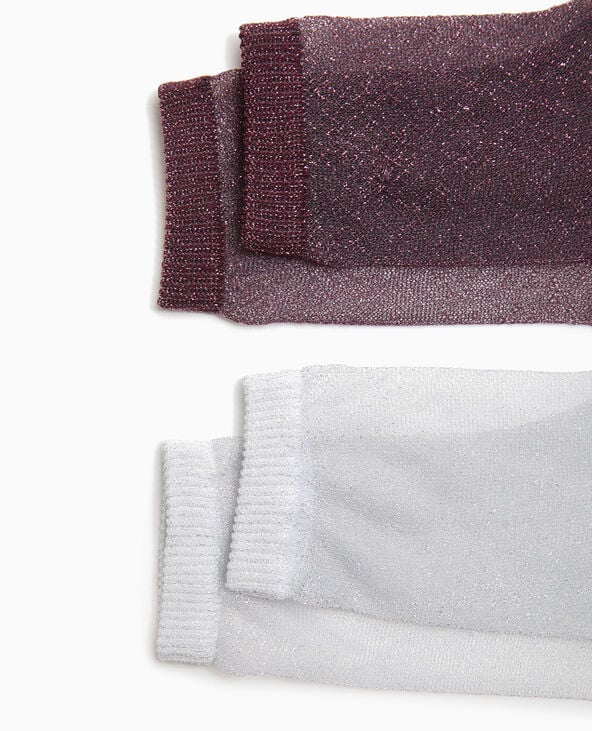 Pimkie Lot De 2 Paires De Chaussettes Transparentes Lurex - Argenté