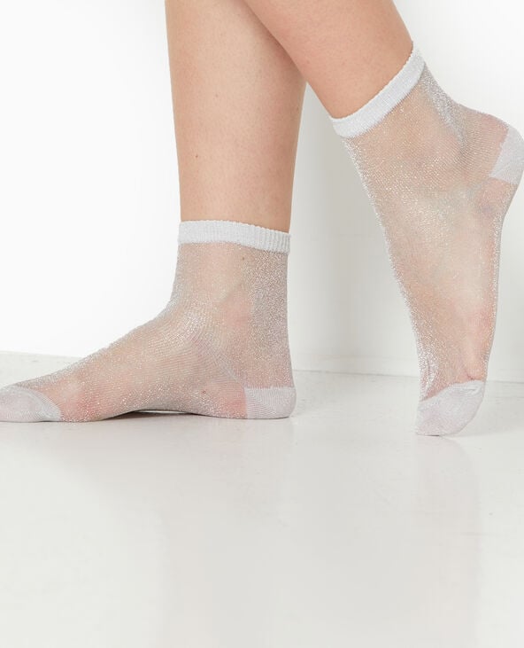 Pimkie Lot De 2 Paires De Chaussettes Transparentes Lurex - Argenté