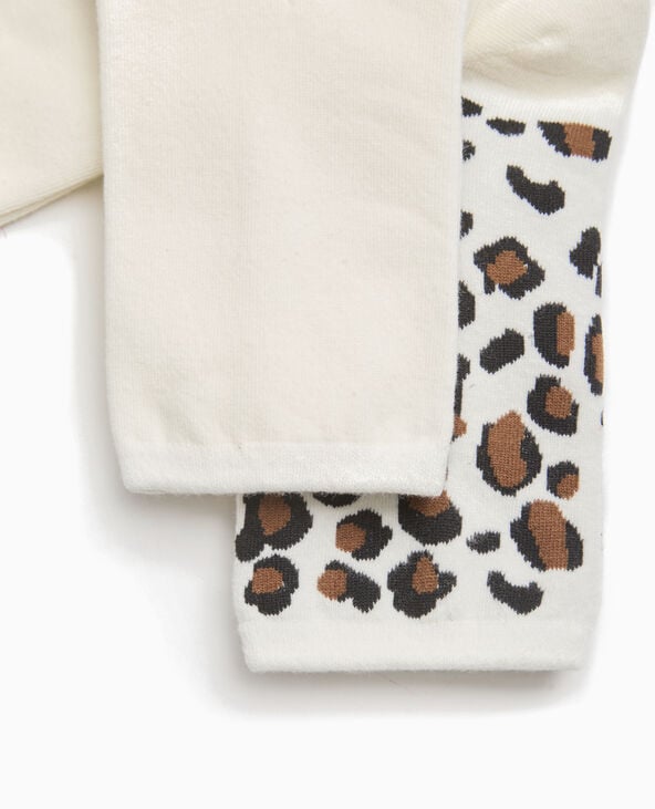 Pimkie Lot De 2 Paires De Chaussettes Unie + Léopard - Camel