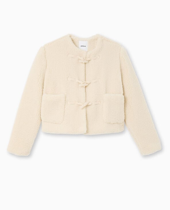 Pimkie Manteau Court En Sherpa Avec Boutons Duffle Coat - Beige
