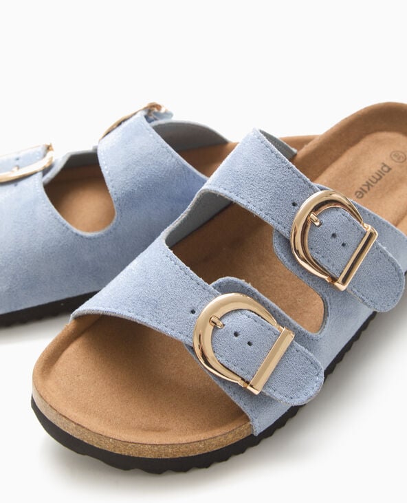 Pimkie Mules à Brides Avec Semelles Façon Liège - Bleu