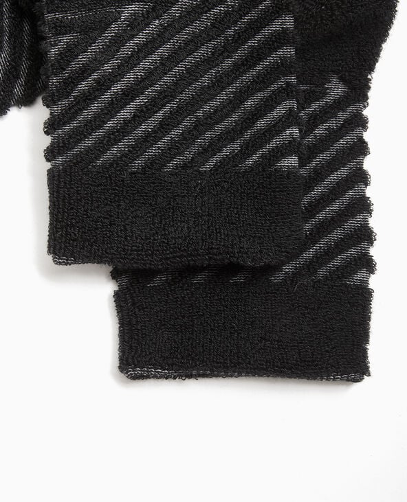 Pimkie Paire De Chaussettes Avec Rayures Maille Bouclette - Noir