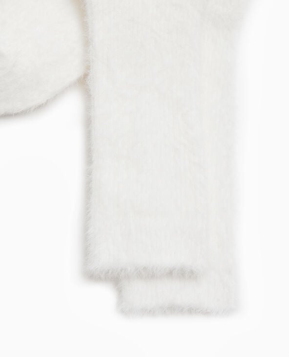 Pimkie Paire De Chaussettes En Maille Douce Et Poilue - Blanc