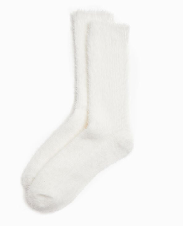 pimkie Paire de chaussettes en maille douce et poilue - Blanc