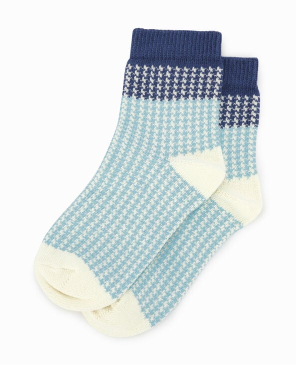 Pimkie Paire De Chaussettes Motif Pied-de-poule - Bleu Turquoise