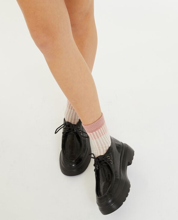 pimkie Paire de chaussettes motif pied-de-poule - Rose clair