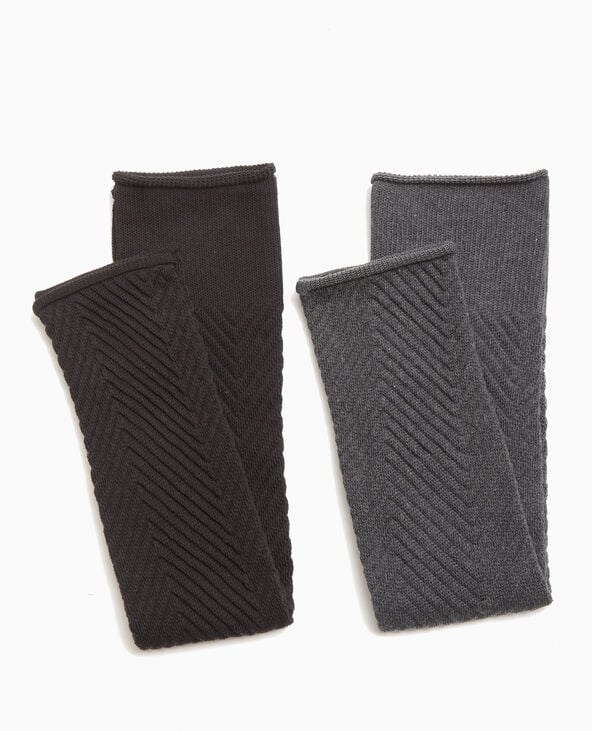 Pimkie Paire De Guêtres En Maille Chevrons - Gris Foncé