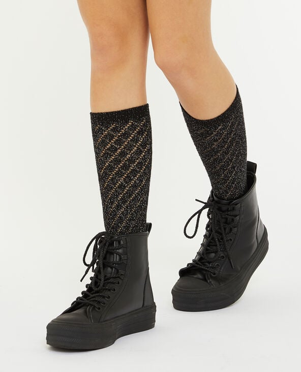 pimkie Paires de chaussettes hautes avec fils lurex - Noir