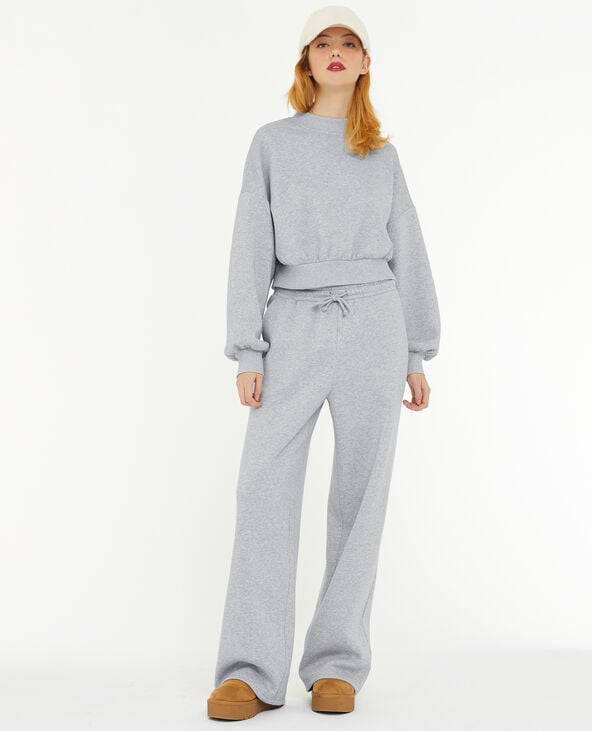 Pimkie Pantalon De Jogging Droit En Molleton - Gris Chiné