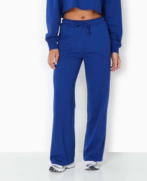 Pimkie Pantalon De Jogging Large En Molleton - Bleu Marine