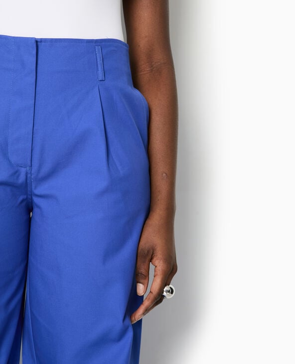 Pimkie Pantalon En Toile Taille Haute Avec Pinces - Bleu Marine