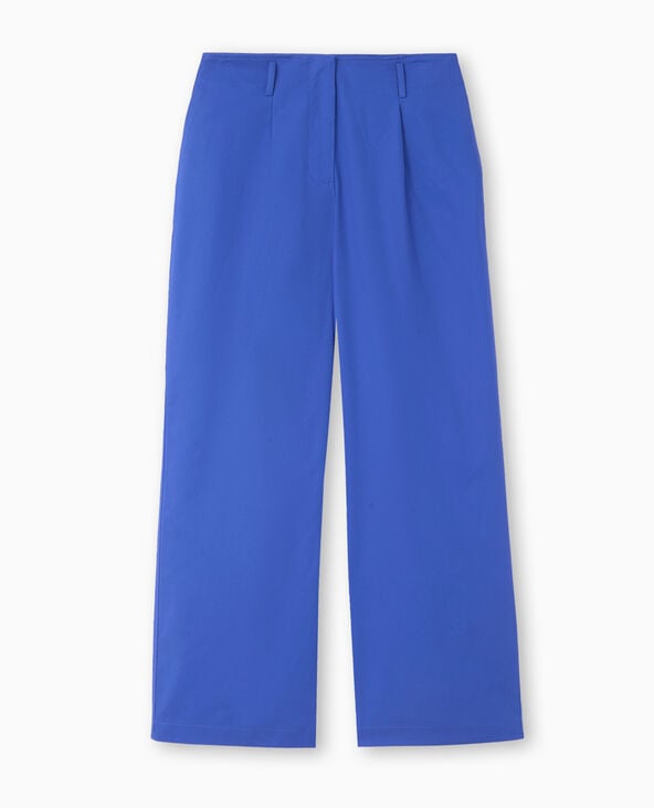 Pimkie Pantalon En Toile Taille Haute Avec Pinces - Bleu Marine