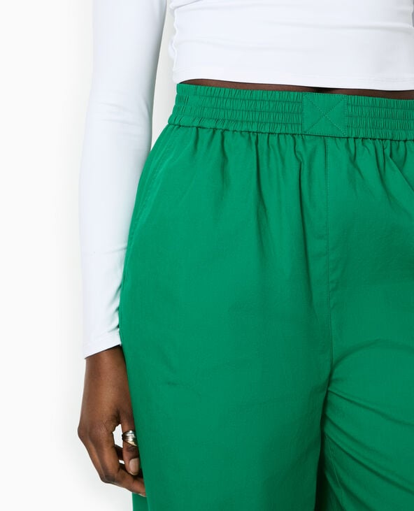 Pimkie Pantalon Large En Popeline Taille élastiquée - Vert