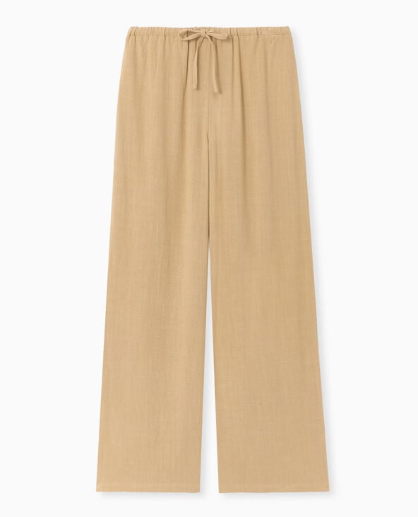 Pimkie Pantalon Large Et Droit Avec Taille élastiquée - Camel
