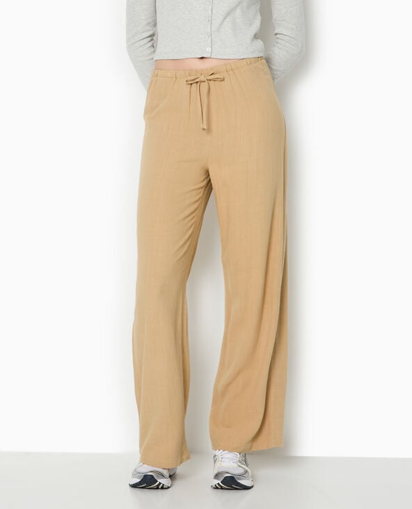 Pimkie Pantalon Large Et Droit Avec Taille élastiquée - Camel