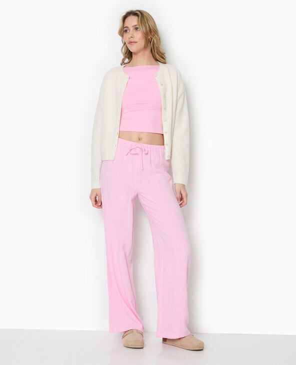 Pimkie Pantalon Large Et Droit Avec Taille élastiquée - Rose