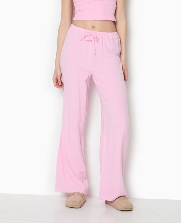Pimkie Pantalon Large Et Droit Avec Taille élastiquée - Rose