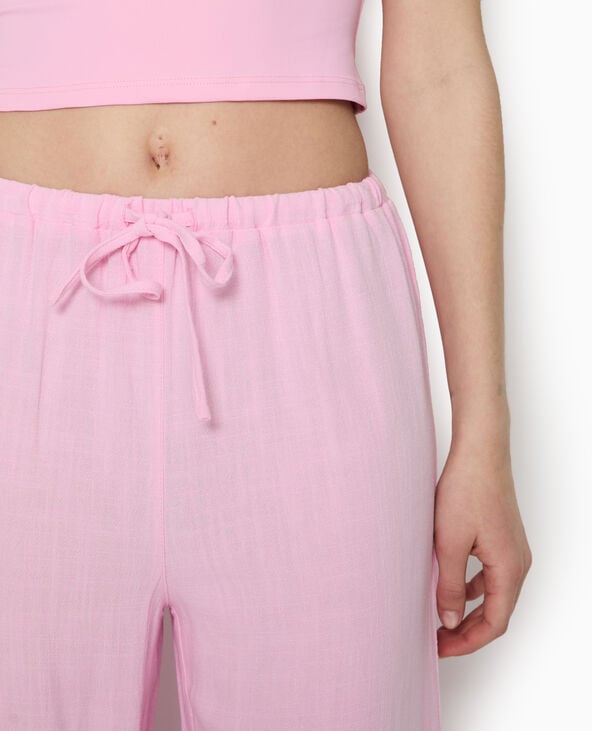 pimkie Pantalon large et droit avec taille élastiquée - Rose
