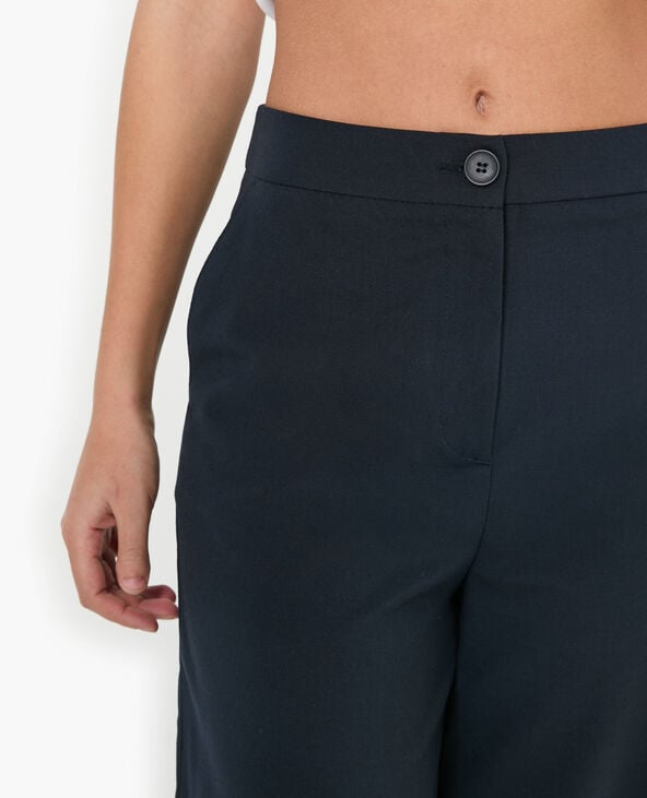 Pimkie Pantalon Large Et Droit Taille Haute - Bleu Marine