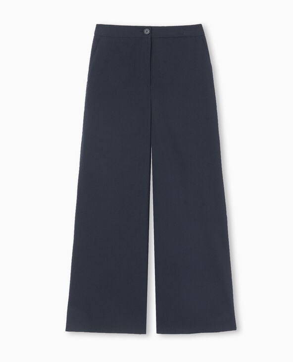 Pimkie Pantalon Large Et Droit Taille Haute - Bleu Marine