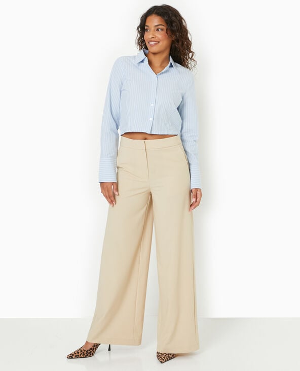 Pimkie Pantalon Large Et Droit Taille Regular - Beige