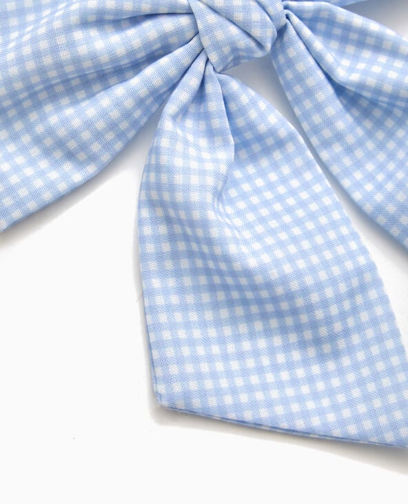 Pimkie Barrette Avec Grand Nœud Vichy - Bleu Clair