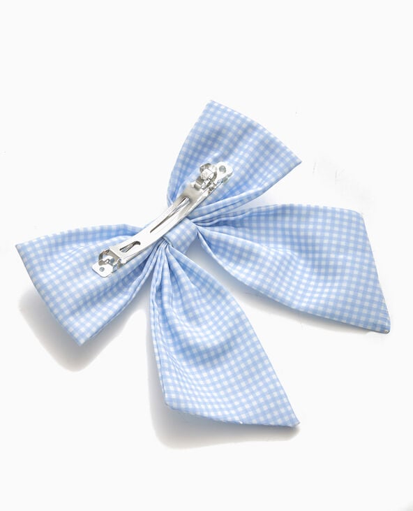 Pimkie Barrette Avec Grand Nœud Vichy - Bleu Clair