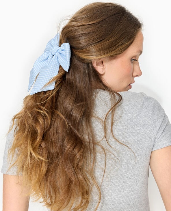 pimkie Barrette avec grand nœud vichy - Bleu clair
