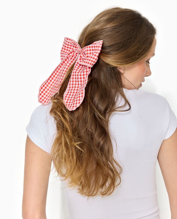 Pimkie Barrette Avec Grand Nœud Vichy - Rouge