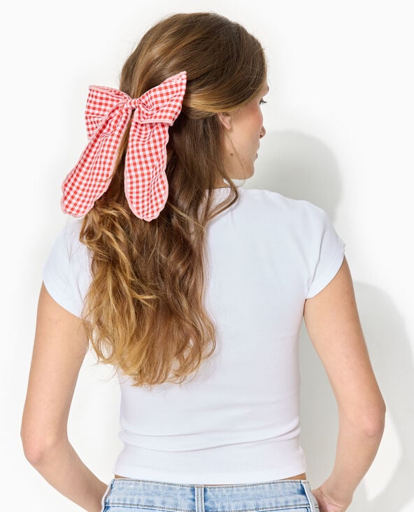 pimkie Barrette avec grand nœud vichy - Rouge