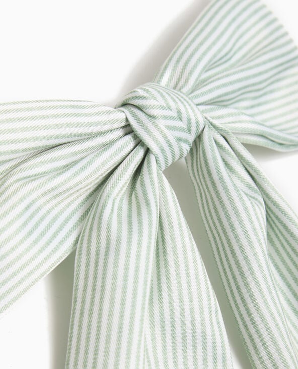 Pimkie Barrette Avec Nœud Rayé - Vert Clair