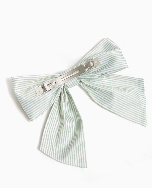 Pimkie Barrette Avec Nœud Rayé - Vert Clair