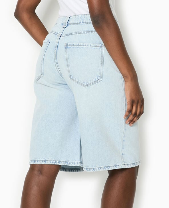 Pimkie Bermuda Large En Jean - Bleu Clair