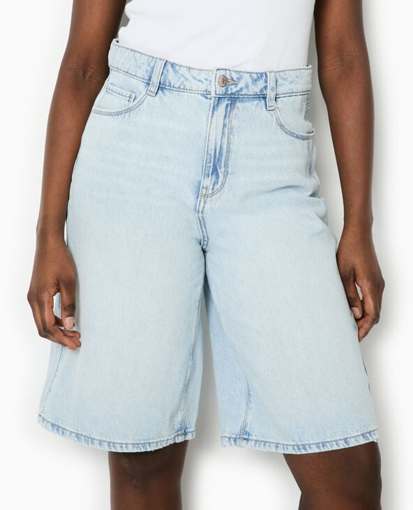 Pimkie Bermuda Large En Jean - Bleu Clair