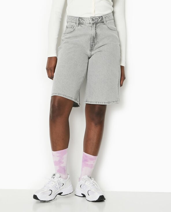 pimkie Bermuda large en jean - Gris clair