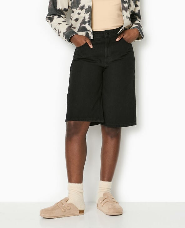 pimkie Bermuda large en jean - Noir