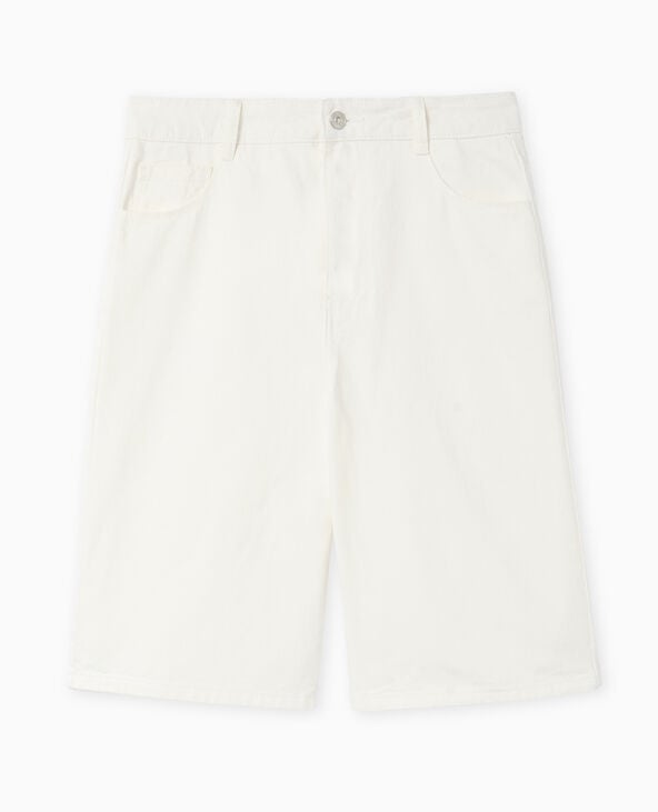 Pimkie Bermuda Large En Jean Taille Standard - Blanc